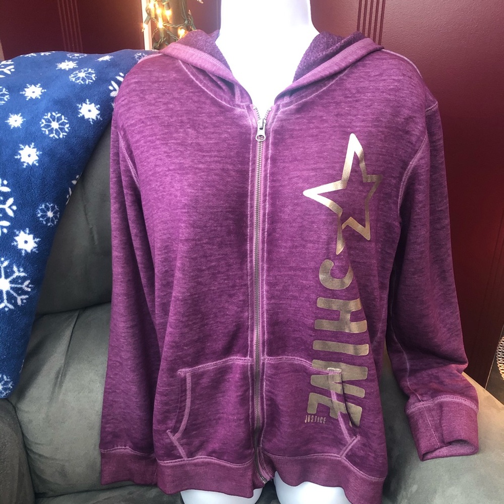 Justice Purple Lightweight  Hooded Sweatshirt